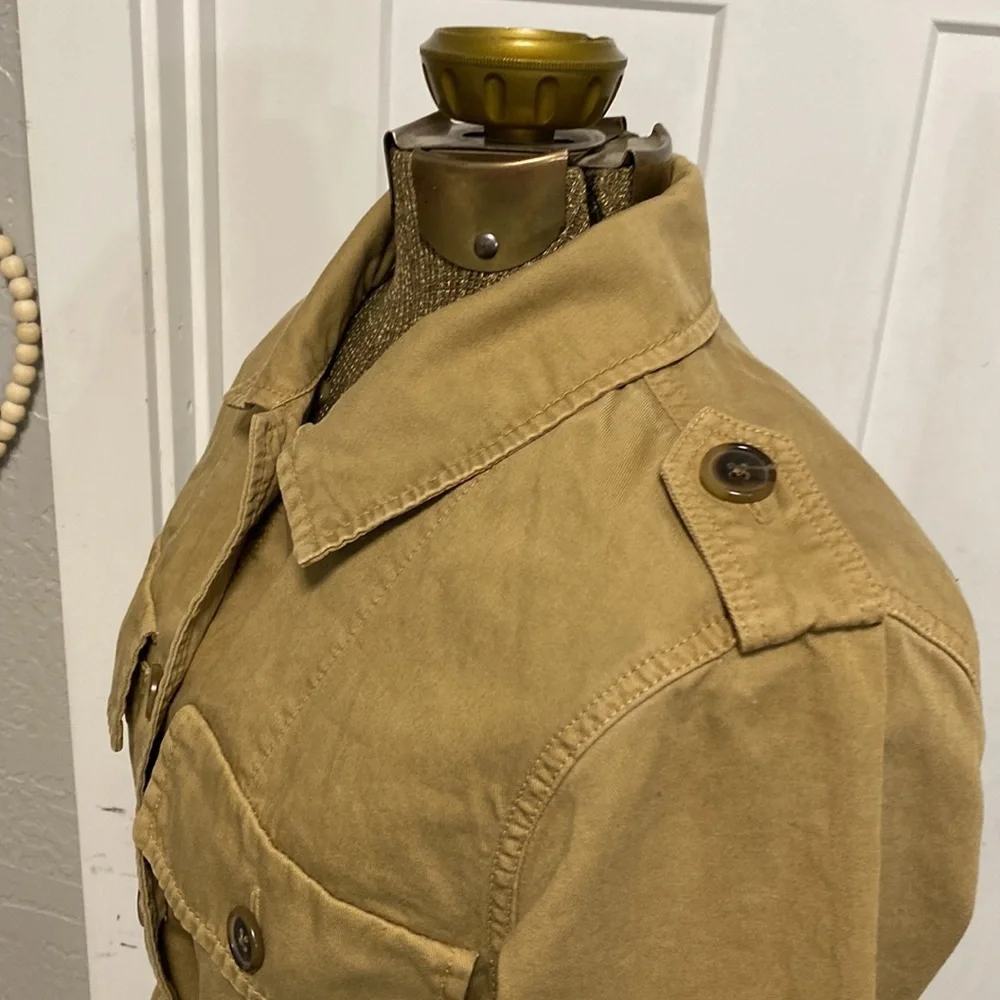 J.CREW COTTON UTILIY JACKET BELTED SIZE SMALL TAN